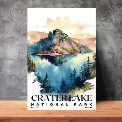 Crater Lake National Park Poster, Travel Art, Office Poster, Home Decor | S4 - image2